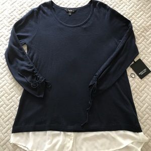 NWT Navy Twoefer Sweater